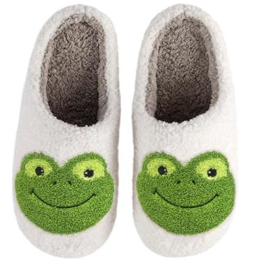 Imagem de Aucomfo Pantufas de animais para mulheres, homens, adultos, para mulheres, masculinas, kawaii, para quarto, chinelos de desenho animado de espuma viscoelástica para mulheres, Pantufas de sapo, 9-10.5