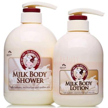 Imagem de Conjunto de cuidados com a pele Somang Milk Body Shower 750 ml + Loção