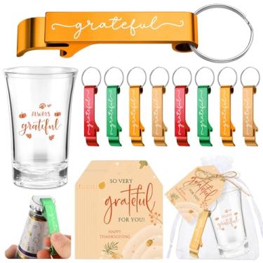 Imagem de Yungyan Conjunto de 12 lembrancinhas de festa de Ação de Graças a granel Presentes de Ação de Graças Chaveiro Abridores de Garrafas Copos de Acrílico Outono Cartões de Agradecimento Presente de