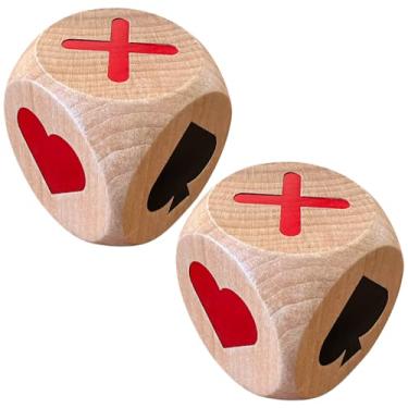Imagem de HUYUCC 2IN Large Euchre Cube, 2pcs Wooden Euchre Trump Marker Dice, Great Gift Trump Indicator for Euchre/Pinochle/Bridge Playing Cards Games
