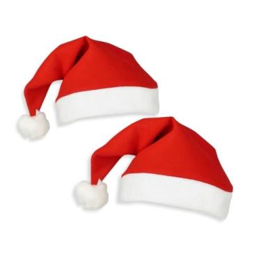 Imagem de 02 Gorro Gorrinho Touca Natal De Papai e Mamãe Noel Feltro