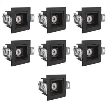 Imagem de 7 Mini Spot Downlight Led Embutido Quadrado 3000K Bet54