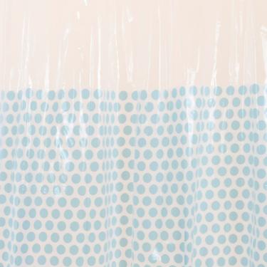 Imagem de Coina Box Com Visor Pvc Bolas Azuis 198x180cm - Uzoo Cortina Box Pvc Visor 1.98x1.80m Bolas Azul