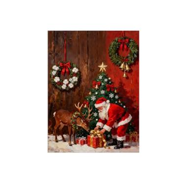 Imagem de Natal Pintura arte parede em tela-Homem dos cervos árvore Natal-Imagem moderna decoração-Impressões Sala de Estar 60x80cm Sem Moldura