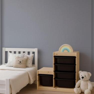 Imagem de Papel de Parede Adesivo Autocolante Decorativo Cinza 5 METROS 1 ROLO 5