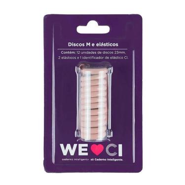 Imagem de Kit Discos M E Elásticos Para Caderno Inteligente Ci231018 Rosê Pérolado - Ci