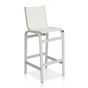 Imagem de Banqueta Alta Para Balcão, Mesa Bistrô, área Externa - Cinza E Tela Cinza