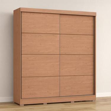 Imagem de Guarda Roupa Casal 2 Portas de Correr com Pés em MDF - Móveis Castro, 