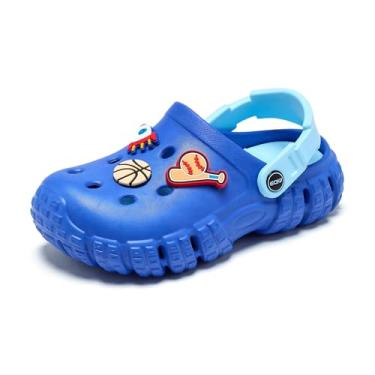 Imagem de EQW Tamancos infantis para meninos e meninas | Leve, antiderrapante, acolchoado de densidade dupla, suporte de arco | Berloques removíveis para praia, piscina e jardim | Crianças pequenas a crianças