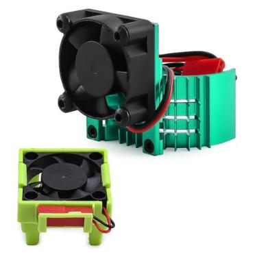 Imagem de MotiveTech Conjunto de ventoinha de resfriamento para ESC e ventoinha do motor para carro RC 1/10, acessórios de dissipador de calor, peças portáteis e, Verde