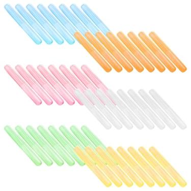 Imagem de 48 suportes de escova de dentes de viagem, estojos de armazenamento de cápsulas de plástico para escovas de dentes, convenientes e à prova de poeira, ótimo para negócios, viagens, acampamento e