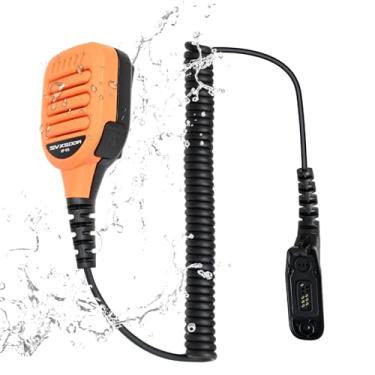 Imagem de Microfone de alto-falante de ombro para rádios Motorola APX e XPR Series - compatível com APX6000/7000/8000, XPR7350e/7550e/7580e, design PTT durável (laranja amarelo)