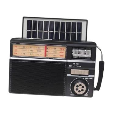 Imagem de NonMiFyR Rádio AM/SW com Energia Solar, Fácil de Transportar, Compatível com Cartão TF, Entradas USB E AUX, Ideal para Famílias. Perfeito para, Preto