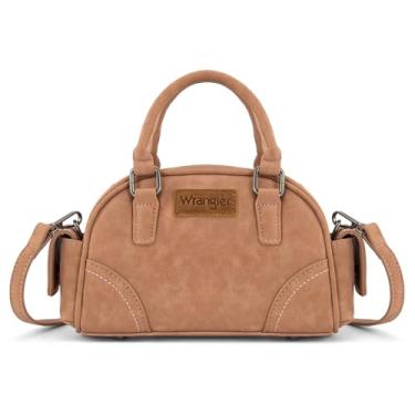 Imagem de Bolsa tiracolo feminina Wrangler pequena Boston Barrel Bag Mini Top Handle com alça transversal, Bolso rosa, Bolsa estilo barril retrô