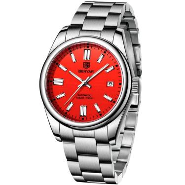 Imagem de Relógio de Pulso Masculino Automático em Aço Inoxidável  Casual  À Prova D` Água