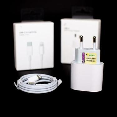Imagem de Carregador Completo UsbC 20W Turbo Compatível iPhone11,12,13,14,Promax