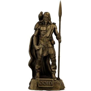 Imagem de Estátua Imagem Odin Mitologia Nórdica - Versão 5 (Cor Ouro Velho)