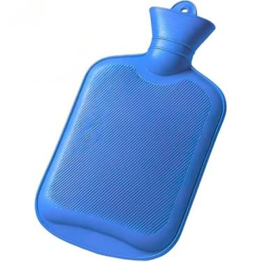 Imagem de Bolsa Térmica de Borracha para Água Quente e Fria, Multicolorida, com Tampa de Rosca, para Alívio de Dores e Compressas - 2 LITROS. (Azul)