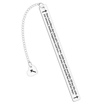 Imagem de Marcador de livro de batismo, presentes religiosos, marcador de livro de metal cristão para mulheres, homens, presentes de primeira comunhão, presente de Natal e aniversário para amantes de livros