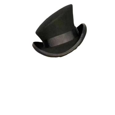 Imagem de Chapéu Fedora Steampunk – Boné tipo balde inclinado para cosplay e festas, Preto, 7 5/8