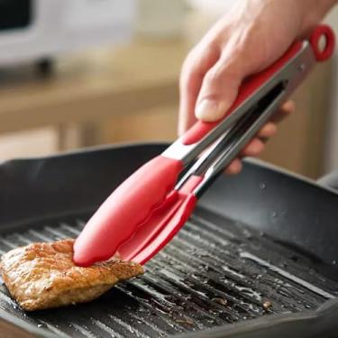 Imagem de Pinças de cozinha e churrasco, pinças de nylon resistente ao calor de 22 cm - Utensílio antiaderente multiuso para raspar, servir, salada, pão, 1 peça