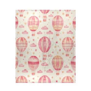 Imagem de Blueangle Cobertor de aquarela com balões de ar quente super macio e quente, 127 x 152 cm, leve para todas as estações, cobertor aconchegante para cama, sofá, sofá, fácil de cuidar (305)