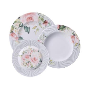 Imagem de Jogo De Pratos Tramontina Ornatta Em Porcelana Decorada 12 Peças