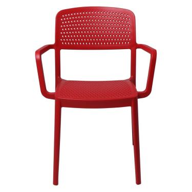 Imagem de Cadeira Tramontina Serena Em Polipropileno Vermelho Com Braços