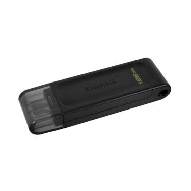 Imagem de Kingston Pendrive DataTraveler 70 128 GB portátil e leve USB-C com USB 3.2 Gen 1 velocidades DT70/128GB, preto