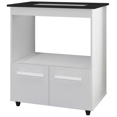 Imagem de Balcão Para Cooktop 5 Bocas 2 Portas 75 Cm Elisa Branco Mobbs Branco