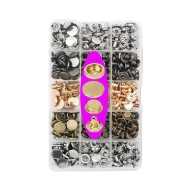 Imagem de Conjunto De Botões De Pressão Metálicos Com Alicate Para Costura De Ro