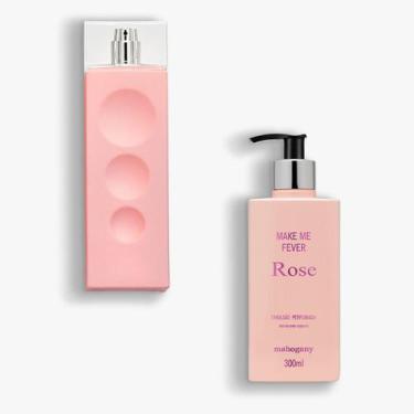 Imagem de Kit Make me Fever Rose com Fragrância e Hidratante - Mahogany