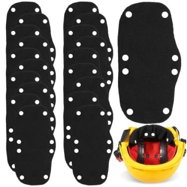 Imagem de Faixa de transpiração para capacete, pacote com 20, forro de chapéu de poliéster lavável, fivela de encaixe, reutilizável, faixas de suor para ciclismo, esportes ao ar livre, trabalho de fábrica (20