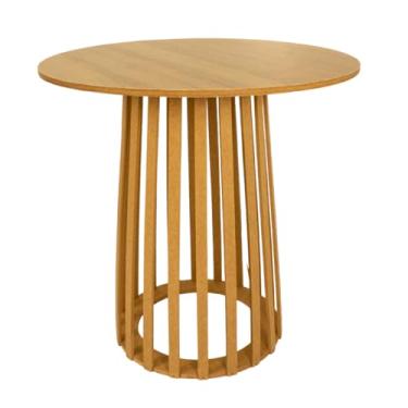 Imagem de Mesa Buffet Ripada 80x80cm Para Festas Eventos Casamento Aniversário Bolo Doces Rústico Decoração Balcão Mdf Jt Home (TAMPO AMADEIRADO)