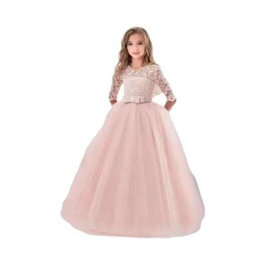 Imagem de Vestido De Festa Princesa Para Meninas, Vestido De Baile De Renda, Tra