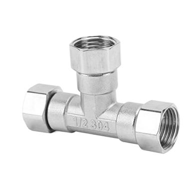 Imagem de Adaptador de tubulação de 3 vias de aço inoxidável 304 para água, fluxo e estrutura estáveis, ideal para materiais de construção e gás (rosca fêmea)