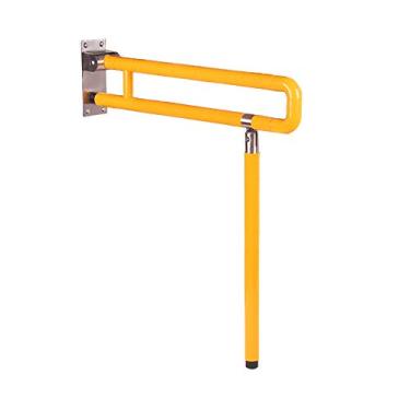 Imagem de Barra de apoio de aço inoxidável, corrimão dobrável de segurança para vaso sanitário com alça antiderrapante, adequado para pessoas com deficiência, idosos e mulheres grávidas