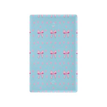 Imagem de Wassud Gingham Bows and Hearts Light Switch Cover Plate Decorative Outlet Covers Placa de parede para tomadas elétricas em branco 4,53 x 2,76 polegadas
