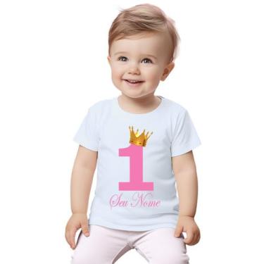 Imagem de Camiseta Coroa Princesa Princesinha Camisa Personalizada Blusa Infanti