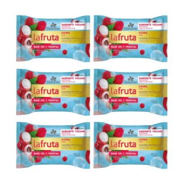 Imagem de 6 x Sabonete em Barra Vegetal La Fruta Lichia 150g - Davene
