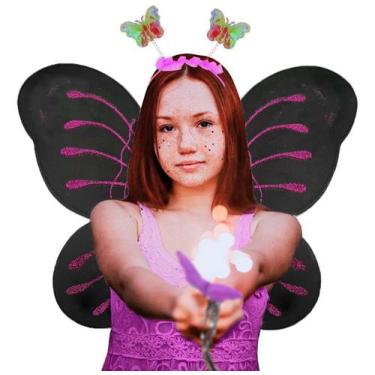 Imagem de Fantasia Fadinha Juvenil Saia Tiara Orelhinhas Asinha Sainha Arquinho 