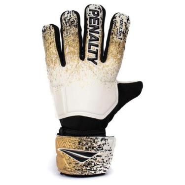 Imagem de Luva Goleiro Juvenil Penalty Delta 1, Branco, Dourado, 5