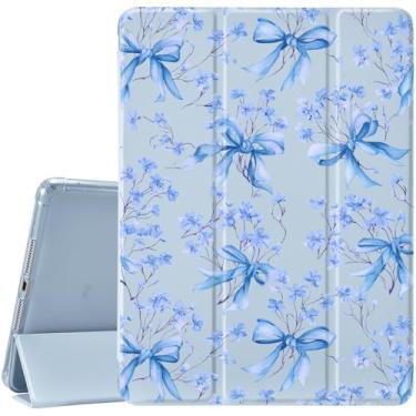 Imagem de JOYLAND Blue Bow Capa para iPad 10ª geração 10 polegadas/iPad (A16) 11ª geração 28 polegadas 2025 com suporte de lápis - capa protetora com suporte de três dobras com parte traseira de TPU macio, azul