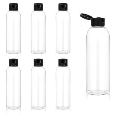 Imagem de Qianyu Garrafas de viagem para artigos de higiene pessoal 200 ml recipientes dispensadores à prova de vazamento com tampa flip conjunto de dispensador de plástico portátil recarregável para xampu