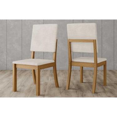Imagem de Cadeira Sala de Jantar Mila Kit Nature Veludo Light Linho