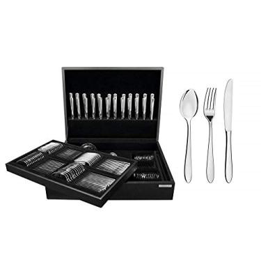 Imagem de Faqueiro Tramontina Satri em Aço Inox com Estojo de Madeira 101 Peças