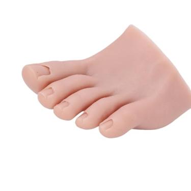 Imagem de Brrnoo Silicone Prego Prática Trainning pé Flexível Manicure Treinamento Arte do Prego Display Falso Meio pé Modelo Pedicure Prática (Esquerda)