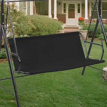Imagem de Swing Seat Replacement Cover for 2/3 Seater Outdoor Patio Swing 600D Thicken Oxford Porch Swing Cover Replacement Garden Rocking Chair Cushions Covers (Black, 58.3x19.5 x19.5 inches)