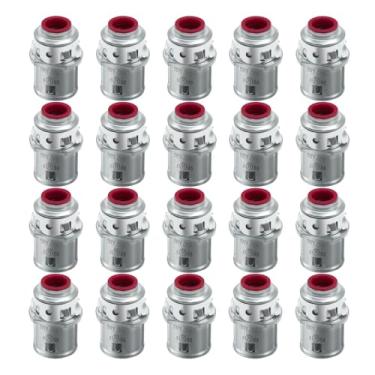 Imagem de Conector MC de encaixe de 3/20.3 cm (pacote com 20) - Conector de cabo revestido de metal de zinco para cabo MC/AC de aço e alumínio, serve para Knockout de 1/5.1 cm, encaixe de conduíte elétrico