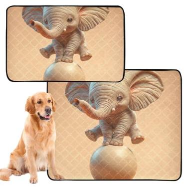 Imagem de TSENQUE Almofadas de xixi laváveis e reutilizáveis à prova d'água para cachorros fofos e absorventes para filhotes, tamanho médio + grande, conjunto com 2